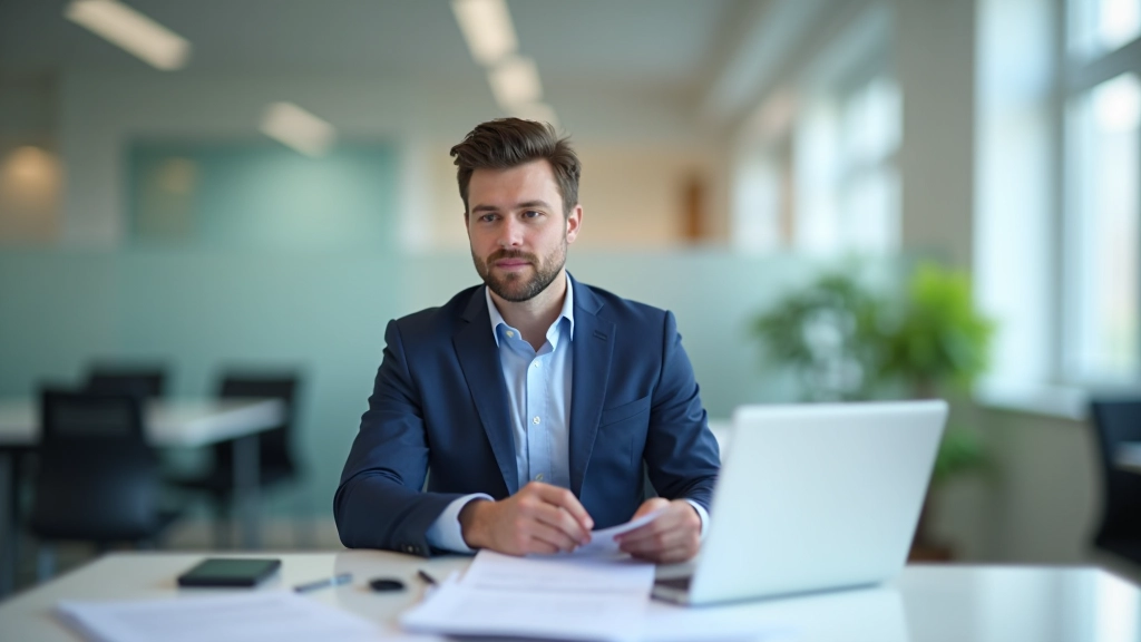 Accountant reviewing professional development materials and CPD resources at modern workspace